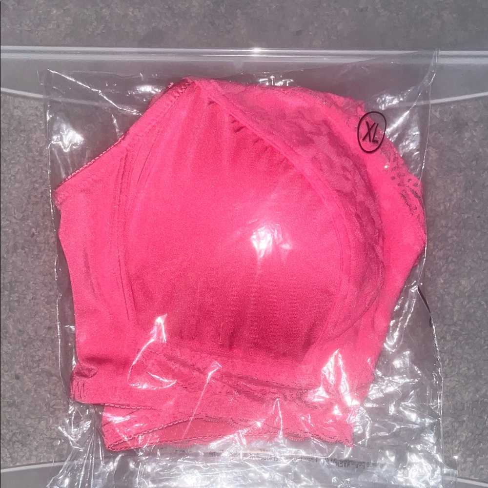 Rhonda Shear Vibrant Pink Lace Bra NWOT XL - Picture 8 of 8